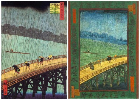 gogh "The Bridge in the Rain" by Vincent Van Gogh, 1887